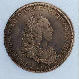 František Lotrinský [1745 - 1765] / 1/2 Francescone - 5 Paoli 1738 Pisa, jako František III. pro Toskánsko., 13.35 g...