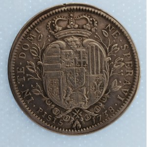 František Lotrinský [1745 - 1765] / 1/2 Francescone - 5 Paoli 1738 Pisa, jako František III. pro Toskánsko., 13.35 g...