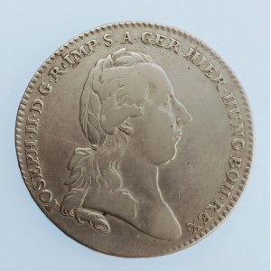 Josef II. [1765 - 1790] / 1 Tolar 1784 Brusel, křížový, 40 mm, 29,24 g, rysky, Ag,