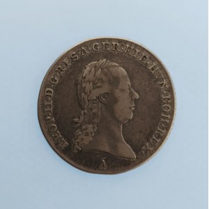 Leopold II. [1790 - 1792] / 1/4 Tolar 1791 A křížový, patina, Ag,