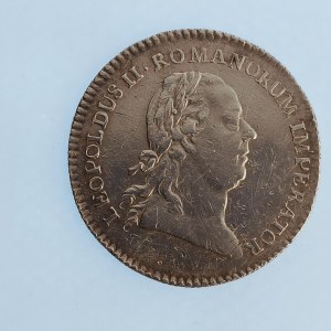 Leopold II. [1790 - 1792] / Ag žeton velký k volbě za římského císaře 30.9.1790 ve Frankfurtu, 26 mm, 3.86 g, rys., Ag...