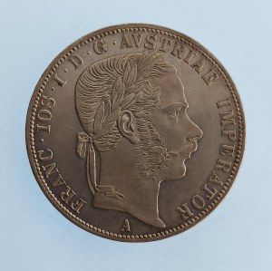 Rakouská konvenční a spolková měna / 2 Zlatník 1868 A, dr. rys, Ag,
