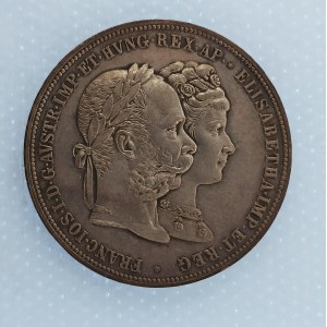 Rakouská konvenční a spolková měna / 2 Zlatník 1879  stříbrná svatba, nep. rys., patina, Ag...