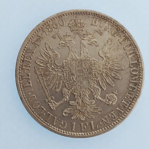 Rakouská konvenční a spolková měna / 1 Zlatník 1860 A bez tečky, Ag,