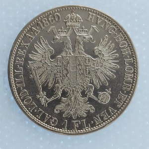 Rakouská konvenční a spolková měna / 1 Zlatník 1860 A, Ag,