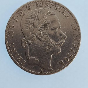 Rakouská konvenční a spolková měna / 1 Zlatník 1867 B, vzácnější, R, dr. hry, Ag,