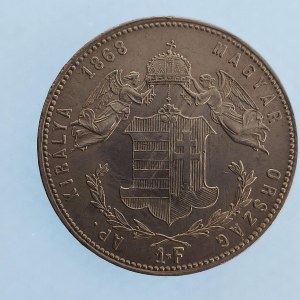 Rakouská konvenční a spolková měna / 1 Zlatník 1868 GYF, R, dr. hry, dr. rys, Ag,
