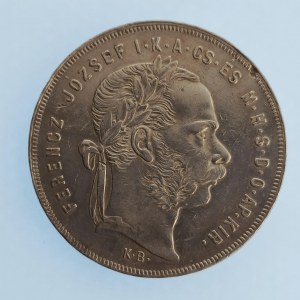 Rakouská konvenční a spolková měna / 1 Zlatník 1876 KB, rys., dr. vada mat., Ag,