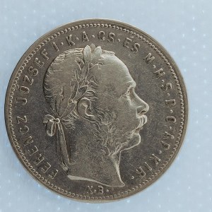 Rakouská konvenční a spolková měna / 1 Zlatník 1881 KB, širší štít, Ag,