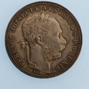 Rakouská konvenční a spolková měna / 1 Zlatník 1888 KB, pěkná patina, Ag,