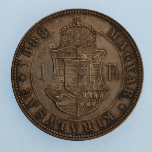 Rakouská konvenční a spolková měna / 1 Zlatník 1888 KB, pěkná patina, Ag,