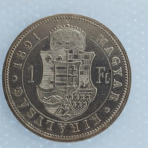 Rakouská konvenční a spolková měna / 1 Zlatník 1891 KB Fiume, dr. rys., Ag,