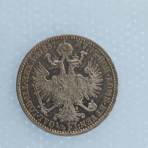 Rakouská konvenční a spolková měna / 1/4 Zlatník 1857 A, dr. rys., Ag,