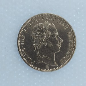 Rakouská konvenční a spolková měna / 1/4 Zlatník 1858 E, dr. rys., Ag,