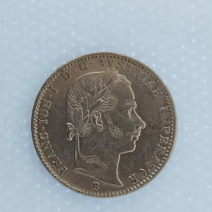 Rakouská konvenční a spolková měna / 1/4 Zlatník 1859 B, Ag,