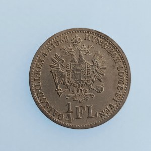 Rakouská konvenční a spolková měna / 1/4 Zlatník 1862 A, Ag,