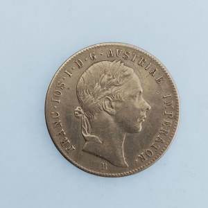 Rakouská konvenční a spolková měna / 20 Krejcar 1856 B, uprostřed zanku poškozen, rysky, Ag,