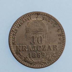 Rakouská konvenční a spolková měna / 10 Krejcar 1869 GYF, Ag,