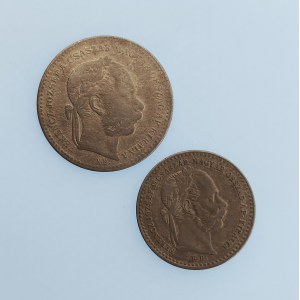Rakouská konvenční a spolková měna / 10 Krejcar 1869 KB, 20 Krejcar 1868 KB - MAGYAR KIRALYI, Ag...