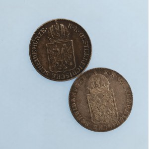 Rakouská konvenční a spolková měna / 6 Krejcar 1849 A, C, patina, Ag, 2 ks