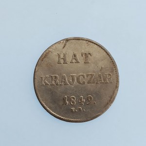 Rakouská konvenční a spolková měna / 6 Krejcar 1849 NB, nep. zvl., Ag,