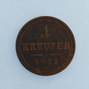 Rakouská konvenční a spolková měna / 1 Krejcar 1851 G, R, Cu,