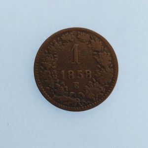Rakouská konvenční a spolková měna / 1 Krejcar 1858 E, R, Cu,