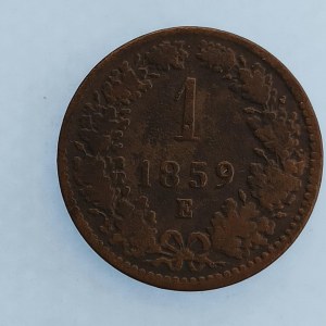 Rakouská konvenční a spolková měna / 1 Krejcar 1859 E, R, Cu,