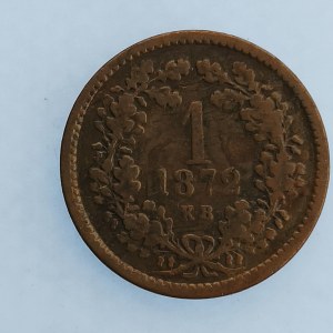 Rakouská konvenční a spolková měna / 1 Krejcar 1872 KB, Cu,