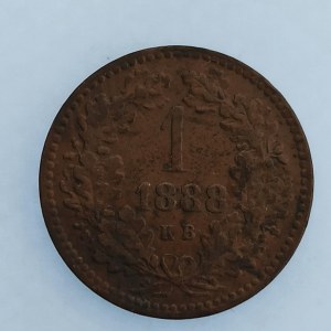 Rakouská konvenční a spolková měna / 1 Krejcar 1888 KB, Cu,