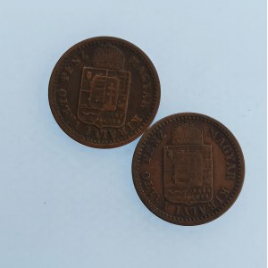 Rakouská konvenční a spolková měna / 1 Krejcar 1891 KB, 1892 KB, Cu, 2 ks