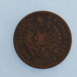 Rakouská konvenční a spolková měna / 5/10 Krejcar 1877 b.z., Cu,