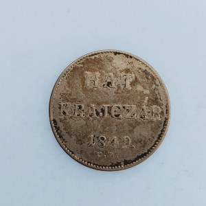 Revoluční mince 1849 / Hat Krajczár 1849 N.B., Ag,