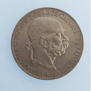 Korunová měna [1892 - 1918] / 5 Koruna 1900 b.z., nep. vl. rys. lupou, Ag,