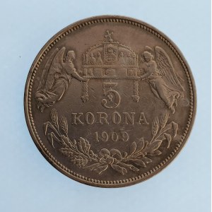 Korunová měna [1892 - 1918] / 5 Koruna 1909 KB, Ag,