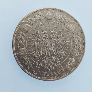 Korunová měna [1892 - 1918] / 5 Koruna 1909 Schwarz, Ag,