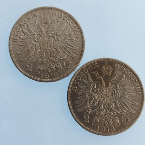Korunová měna [1892 - 1918] / 2 Koruna 1912, 13 obě KB, Ag, 2 ks
