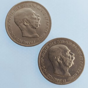 Korunová měna [1892 - 1918] / 2 Koruna 1912, 13 obě KB, Ag, 2 ks