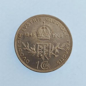 Korunová měna [1892 - 1918] / 1 Koruna 1908 b.z., pamětní, RL, Ag,