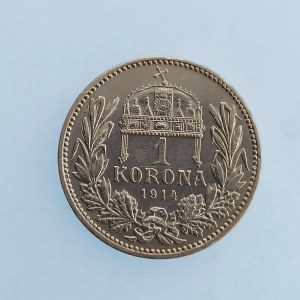 Korunová měna [1892 - 1918] / 1 Koruna 1914 KB, dr. rys, Ag,