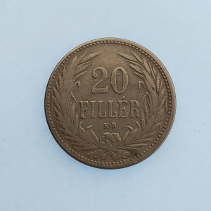 Korunová měna [1892 - 1918] / 20 Filler 1892 K.B., R, Ni,