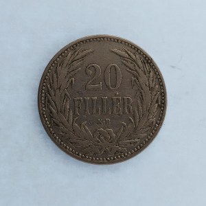Korunová měna [1892 - 1918] / 20 Haléř 1892 KB, Ni,