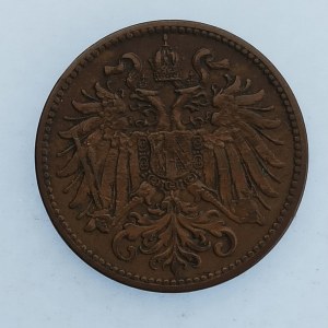 Korunová měna [1892 - 1918] / 2 Haléř 1906, patina, Cu,
