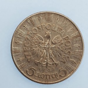 5 Zlotý 1935 Pilsudski, Ag,