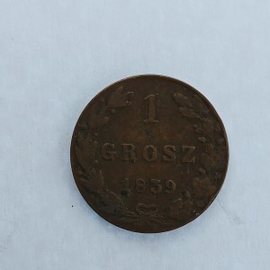 Polsko pod Ruskem / 1 Grosz 1839, Cu,