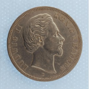 Bavorsko / Ludwig II. [1864 - 1886] / 5 Marka 1874 D, dr. škr., Ag,