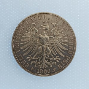 Frankfurt / 2 Tolar 1860, dr. rys., dr. hry, krásný, Ag,