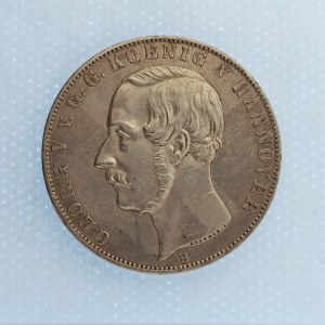 Hanover / Georg V. [1851 - 1866] / 2 Tolar 1855 B, ďobky, dr. rys., hranka, pěkný, Ag,