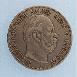 Prusko / Wilhelm I. [1861 - 1888] / 5 Marka 1876 A, patina, Ag,
