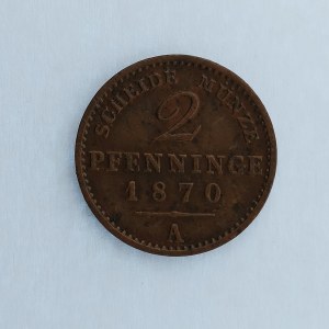 Prusko / Wilhelm I. [1861 - 1888] / 2 Pfennige 1870 A, Cu,